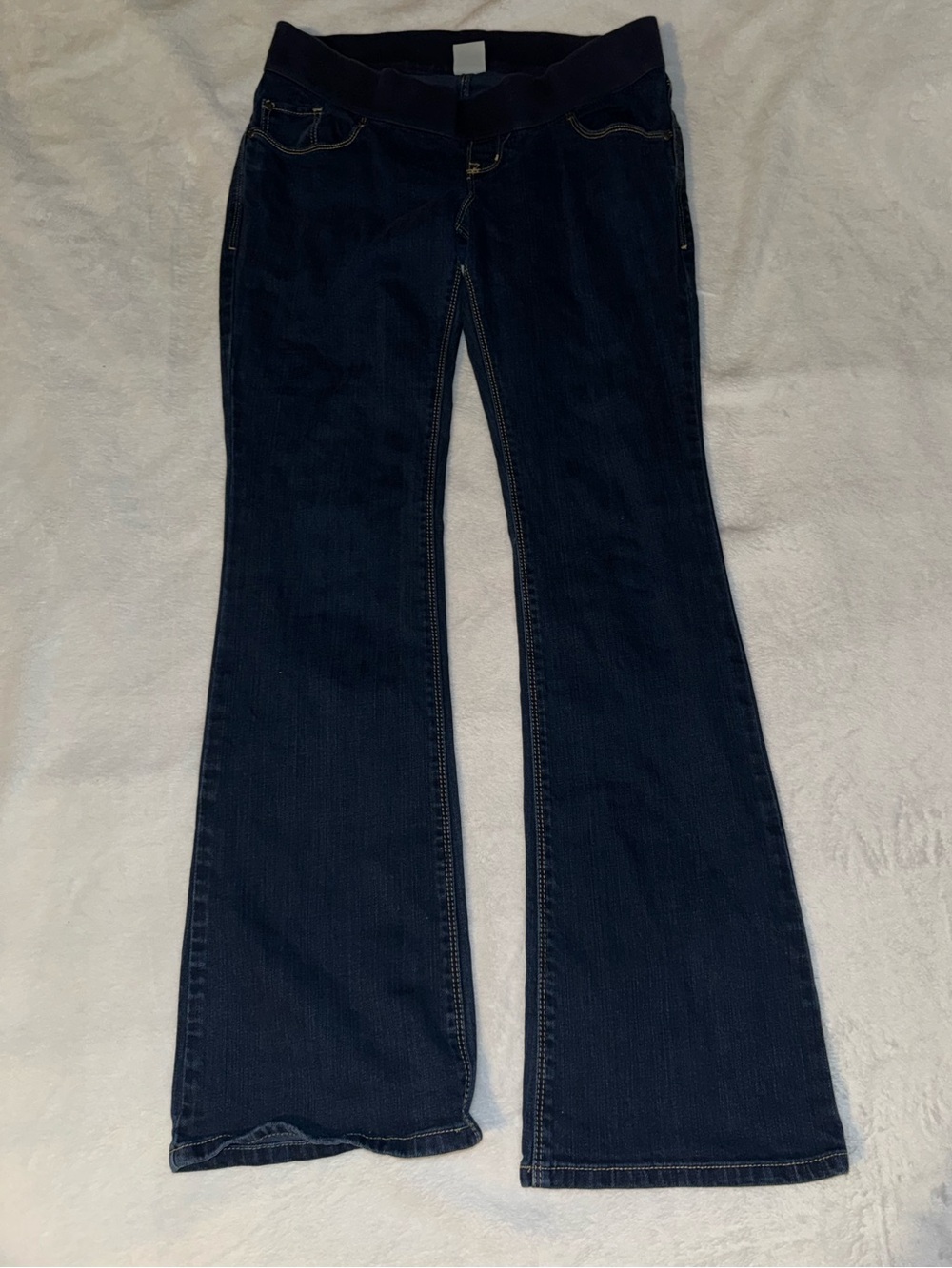 Maternity Women's Dark Blue Bootcut Jeans with mini built in belly panel